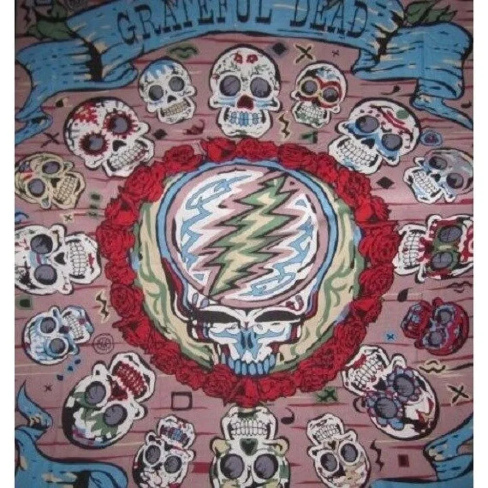New Grateful Dead Mexicali Skulls Tapestry Gift Steal Your Face w 3D Glasses NIP